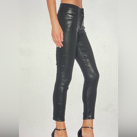 AGOLDE jeans leatherette sz 27 Sophie high rise black - Picture 1 of 9